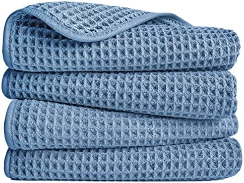 POLYTE 430 GSM Poly Blend Microfiber Quick Dry Waffle Hand Towel, 16x30 in by Polyte