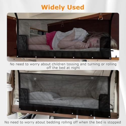 46-inch x 18-inch RV Bunk Bed Safety Net, Adjustable Bunk Bed Safety Net - Image 5