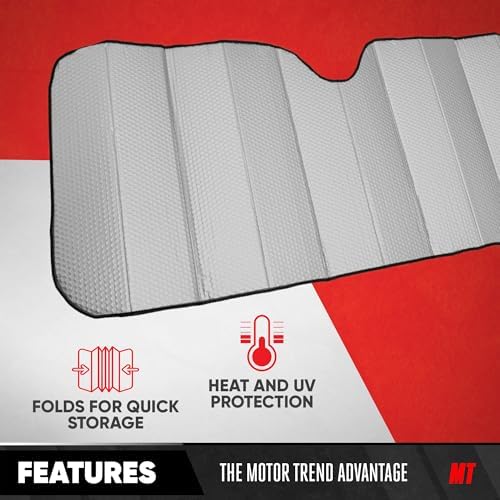 Motor Trend Gray Accordion Folding Car Windshield Sun Shade - Image 2