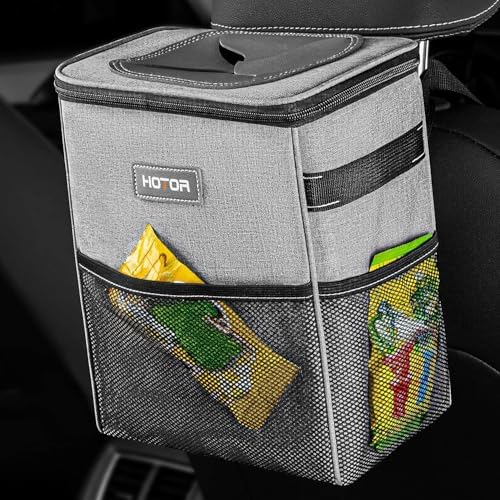 HOTOR Car Trash Can, Leakproof Car Organizer, Light Gray by HOTOR