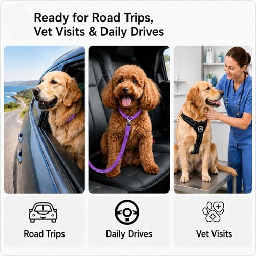 Dog Seat Belt 2Pcs, Retractable Pet Car Harness, Adjustable Dog Seat Belts - Image 7
