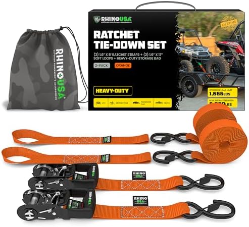 Rhino USA Heavy Duty Ratchet Tie Downs by RhinoUSAInc