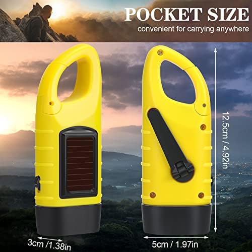 6 Pack Hand Crank Flashlights Solar Powered Flashlight - Image 2