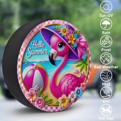 Rv Spare Tire Cover Wheel Summer Flamingo Tire Covers Wheel Protectors - Image 3