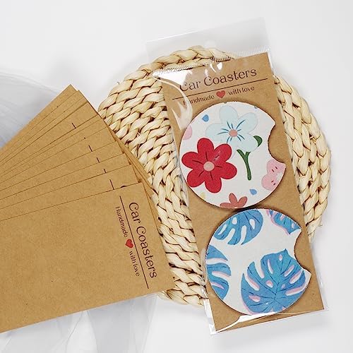 Vcekract 100 PCS Kraft Sublimation Blanks Car Coasters Packaging - Image 5