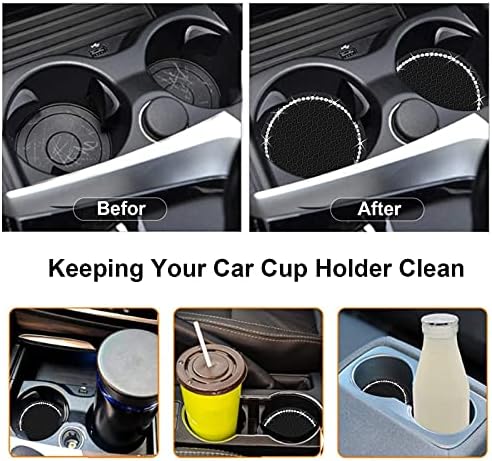 4PCS 2.75 Inch Bling Auto Car Cup Holder Insert Coasters Silicone Anti-Slip - Image 2
