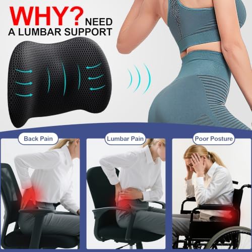 BYMECOST Lumbar Support Pillow for Car, Memory Foam Car Back Cushion - Image 6