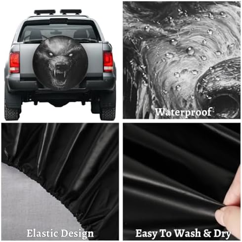 Wolf Spare Tire Cover 16in Spare Wheel Covers Tire Storage Cover - Image 4