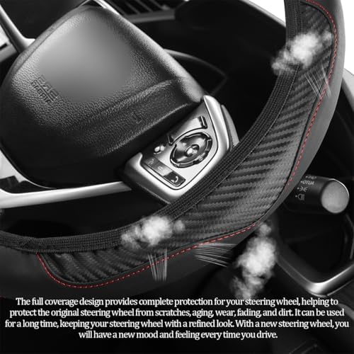 Zpana Car Steering Wheel Cover, Elastic Stretch Carbon Fiber Full Surround - Image 4