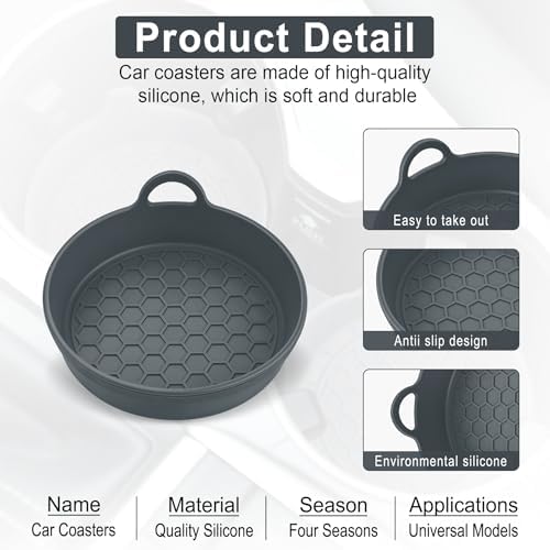 SINGARO Car Cup Holder Coaster, Universal Non-Slip Cup Holders, Car Interior - Image 4