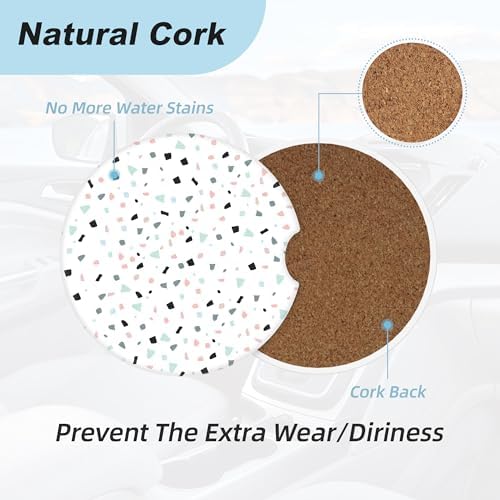 Abstract Pattern Car Coasters for Cup Holders, 2 Pack Car Cup Holder Coasters - Image 4