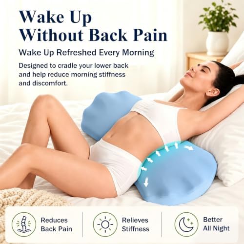 Fledano Lumbar Support Pillow for Bed – Memory Foam Lower Back Pain Relief - Image 2