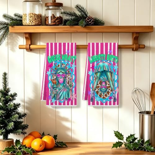 ZHAMEN 2 Pcs Funny Kitchen Towels, Soft Absorbent Waffle Hand Tea Towel - Image 5