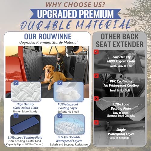 Dog Truck Seat Cover for Back Seat, Hard Bottom Pet Hammock - Image 4