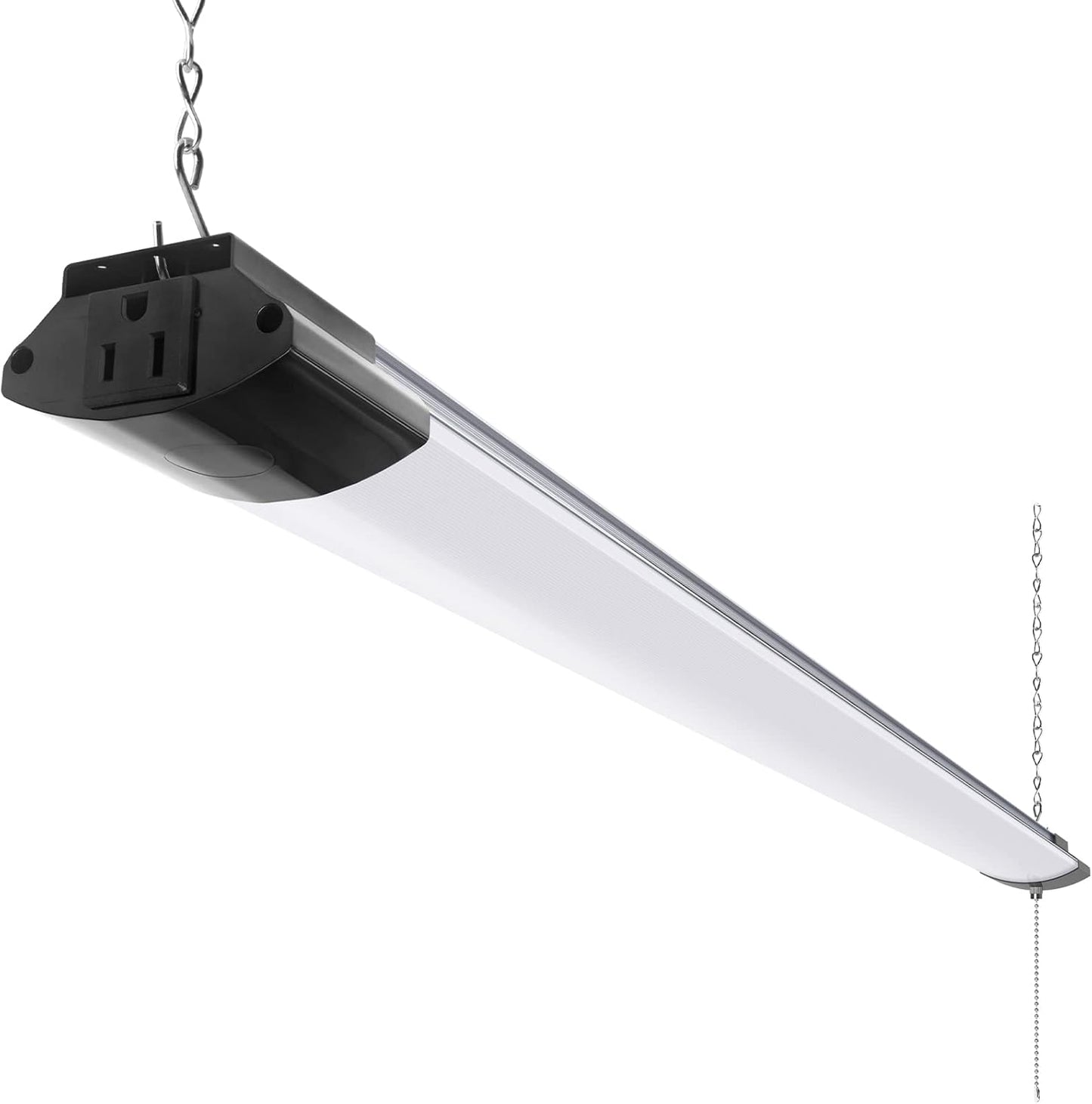 Barrina LED Shop Light for Garage, 10000LM, 84W, 4FT, 5000K Linkable Light Fixture for Workshop, Basement, Hanging or Flush Mount, Heat Dissipation with Pull Chain Switch, ETL,1 Pack