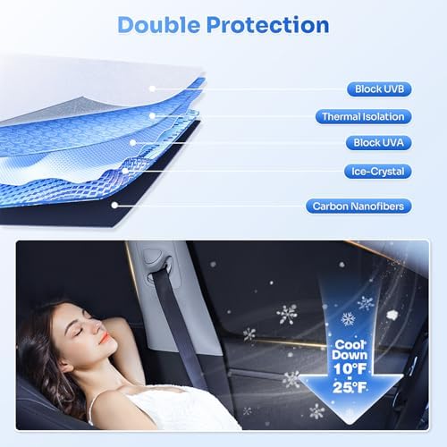 Canvcle Window Shades for 2011-2017 Honda Odyssey Accessories Windshield Sun - Image 4