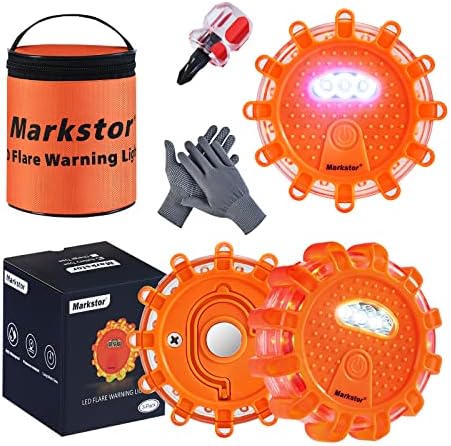 3 Pack LED Road Flare Battery Powered Emergency Road Safety Kit by Markstor