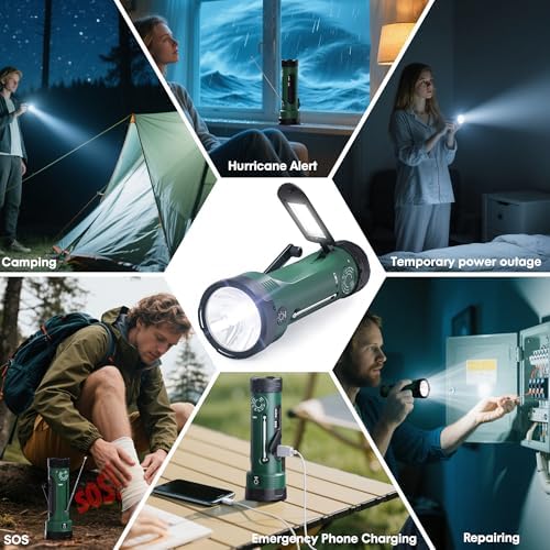 ROCAM NOAA Weather Radio with Hand Crank Flashlight & Emergency Power - Image 6