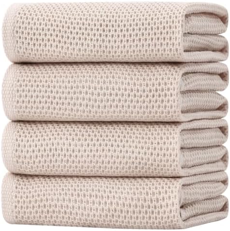 Homaxy 100% Cotton Oversized Waffle Weave Kitchen Towels 4-Pack by Homaxy