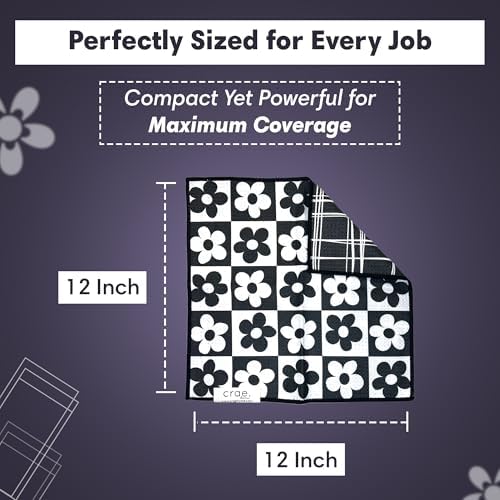 crae. Reversible Microfiber Washcloths, 12x12 in, 8 Pack - Image 4