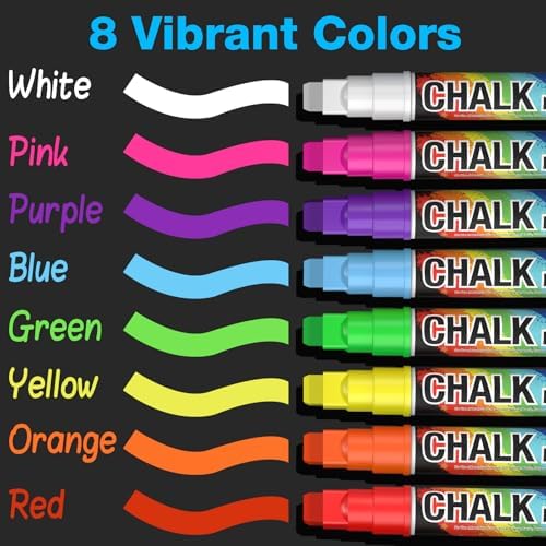 KERIFI Window Markers for Cars Washable, 10mm Jumbo Liquid Chalk Pens for Art - Image 3
