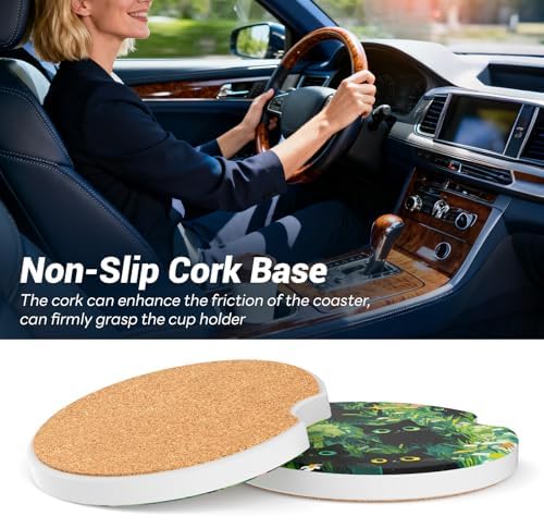Car Cup Holder Ceramic Coasters 2 Pack, 2.56 in Anti Slip Absorbent Coaster - Image 6