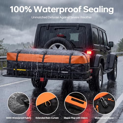 Forluck Waterproof Hitch Mount Cargo Carrier Bag, 20 Cubic Feet Soft Shell - Image 2