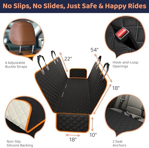 Dog Car Seat Cover for Back Seat, Dog Hammock for Car, Truck & Tesla - Image 3