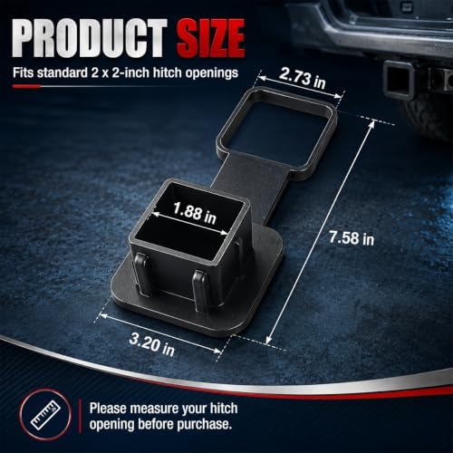 2'' Trailer Hitch Cover, Rubber Square Mouth Tow Receiver Tube Plug Protection - Image 2
