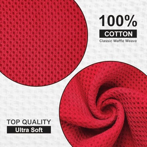 Kitinjoy 100% Cotton Waffle 12-Pack Kitchen Towels - Image 2