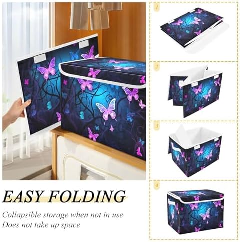 YETTASBIN Purple Blue Butterfly Storage Basket - Image 4