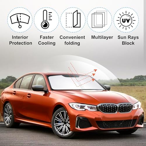 Windshield Sunshade for 2013-2018 BMW 3 Series/F30/F31/F80/M3 - Image 2