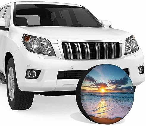 Beautiful Cloudscape Spare Tire Cover Sea Waves Beach Sunrise Sunlight Sky - Image 7