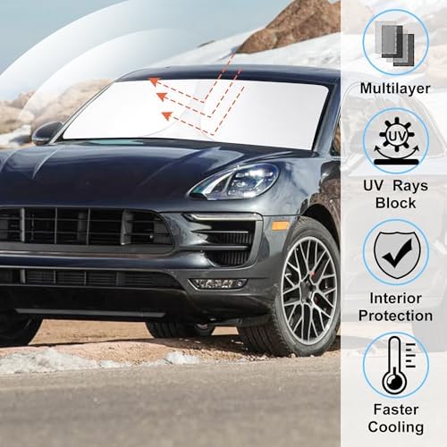 Windshield Sun Shade Sunshade for 2014-2026 Pors-Che Ma-can - Image 2