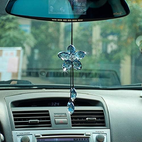 Crystal Flower Car Rear View Mirror Pendant by ATMOMO