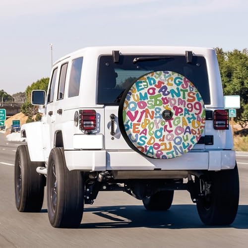 Letters Seamless Pattern Spare Tire Cover - Image 2