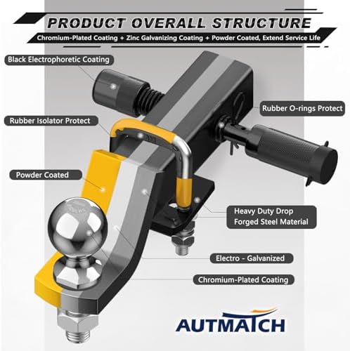 AUTMATCH Trailer Hitch Ball Mount - Image 5