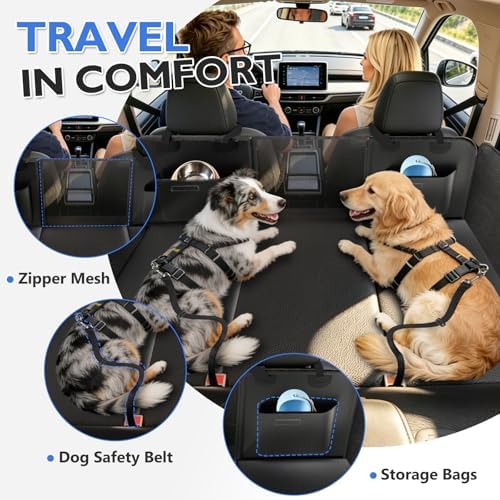 Hard Bottom Dog Car Seat Cover for Back Seat, PU Leather Extender - Image 7