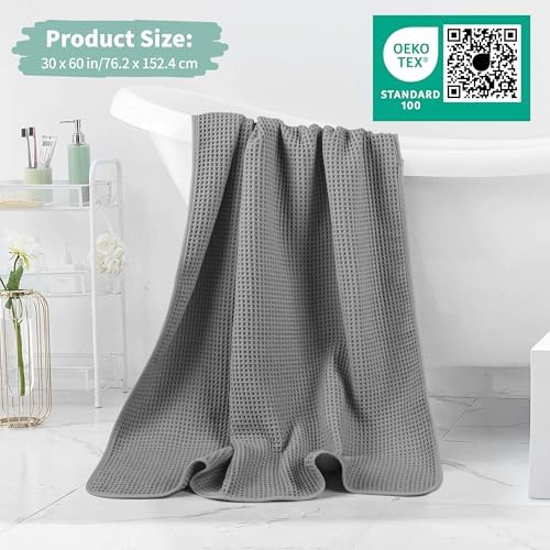 MICROFI New Microfiber Waffle Bath Towels, 2 Pieces, Fast Drying, Lint Free 430 - Image 5