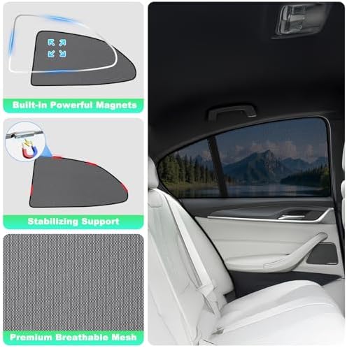 Camry Window Shades 2018-2024, Rear Side Mesh - Image 6