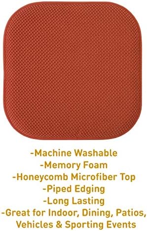 Sweet Home Collection Chair Cushion Memory Foam Pads Honeycomb Pattern Slip Non - Image 3