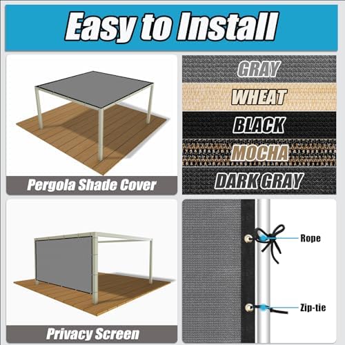 Amagenix 90% Shade Fabric 15'X 19' Gray Sun Shade Cloth - Image 4