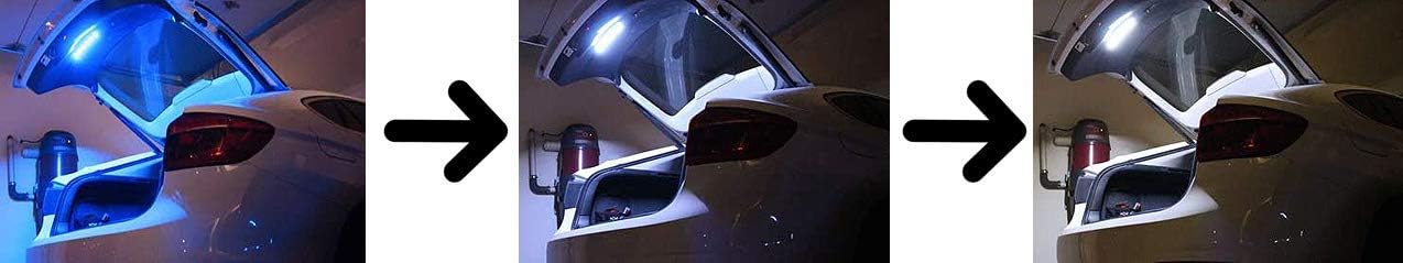 ICBEAMER 12" Color Changing from Blue to White 18 SMDs 5050 LED Light Strip for Fit Car Trunk Cargo Area Interior Ambient Illumination Decoration