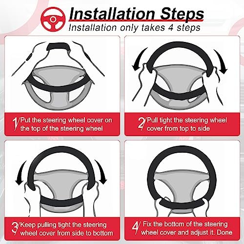 Alpmosn Elastic Stretch Steering Wheel Cover, Universal Interior Accessories - Image 4