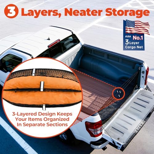 3-Layer Cargo Net for Chevrolet Silverado & GMC Sierra 2019-2026 Cargo Nets - Image 2