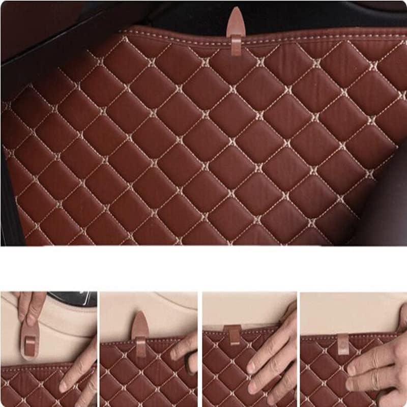 Custom All-Weather Protection Luxury Leather Floor Mats for Cars SUVs Trucks According Anti-Slip Leather Floor mats ﻿ (29,Blue and Black Beige)