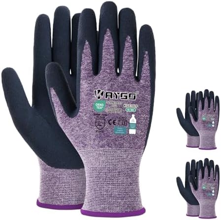 KAYGO Women's Work Gloves, Sandy Latex Grip, Breathable by KAYGO