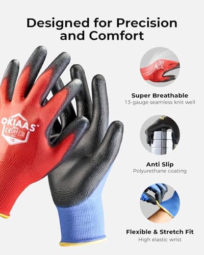 OKIAAS Men's Lightweight Construction Gloves - Image 2