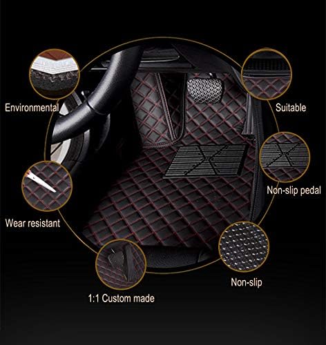 Custom Car Floor Mat Compatible with BMW Mercedes-Benz Toyota Cadillac Lexus Honda Infiniti Nissan Hyundai Kia Audi All Models Cars Sedans SUVs Automotive Mats (Dark Blue Stripe)