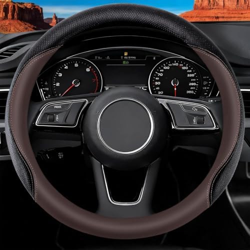 Car Steering Wheel Cover, Non-Slip Leather Protector - Image 2